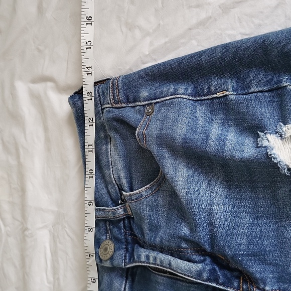 American Eagle Super Stretch Distressed Jean Denim Skirt, SZ 2 - Picture 7 of 10
